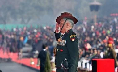 Army Chief Bipin Rawat warns Pakistan, says will act if terror continues Army Chief Gen Bipin Singh Rawat takes a salute during the Army Day parade in New Delhi. Photo: PTI