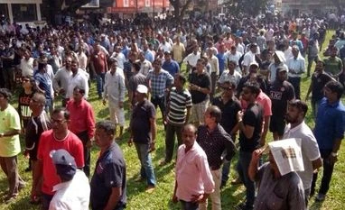 Tourists left stranded as 18,000 taxis go off roads in Goa Taxi operators at Azad Maidan in Panjim protesting against installation of speed governors to taxis