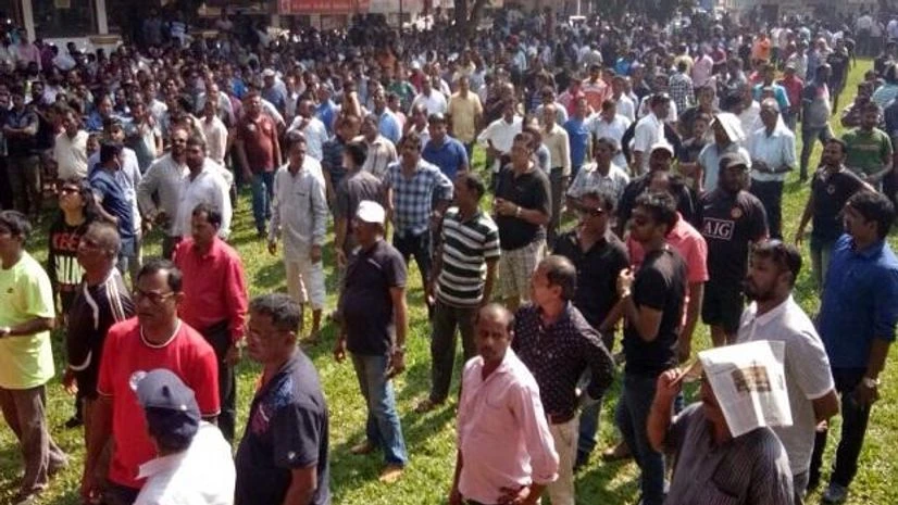 Taxi operators at Azad Maidan in Panjim protesting against installation of speed governors to taxis Taxi operators at Azad Maidan in Panjim protesting against installation of speed governors to taxis