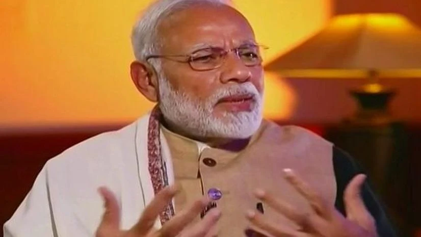 Narendra Modi Prime Minister Narendra Modi speaks during an interview with Zee News TV channel telecast on Friday. PTI Photo / Zee News TV Grab