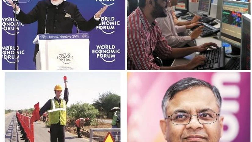 collage News digest: Davos 2018, OTC drugs, stock markets, robot flagmen, and more