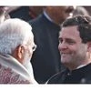 PM Modi and Rahul Gandhi at 69th Republic Day celebrations at Rajpath. Photo: Reuters
