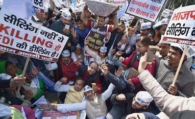 Post MLA disqualification, AAP to approach SC against sealing drive Protest against MCD's sealing drive