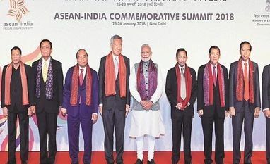 Why the govt's plan to use the northeast to reach out to Asean might fail Prime Minister Narendra Modi (centre) with the heads of state of 10 countries of Asean