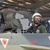 The Chief of the Staff of French Air Force, General André Lanata, while on a good will visit to India, flew a sortie in 'Made in India' - LCA #Tejas Aircraft at AF Station Jodhpur. Photo: ANI