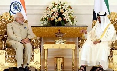 Modi meets Abu Dhabi crown prince; India, UAE ink 5 pacts on labour, energy PM Modi in Abu Dhabi