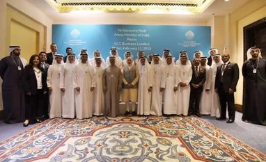 India likely to start free trade pact negotiations with GCC next month PM Modi with business leaders from Gulf Cooperation Council countries
