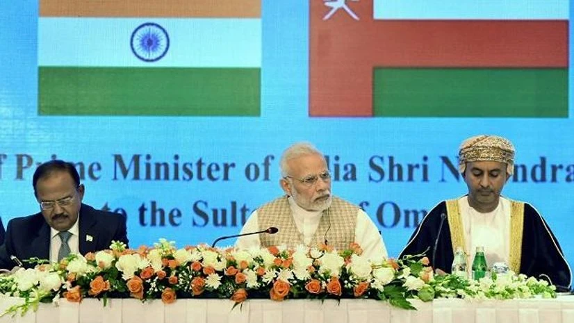 Modi at Muscat Prime Minister Narendra Modi at the Oman-India Business Meet in Muscat, Oman. (PTI Photo)