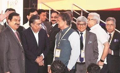 Power, mining take UP's industrial output past India average in June Industrialists Gautam Adani, Mukesh Ambani and Anand Mahindra attend the UP Investors' Summit 2018 at Indira Gandhi Pratishthan in Lucknow on Wednesday. Photo: PTI