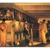 In an 1868 painting by Lawrence Alma-Tadema, Phidias shows off the Parthenon frieze.