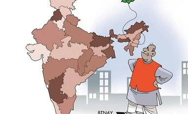 Northeast polls: Are BJP's headquarters, 'number 18' its lucky charms? Illustration: Binay Sinha