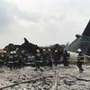 A plane crashes at Tribhuvan International Airport in Kathmandu