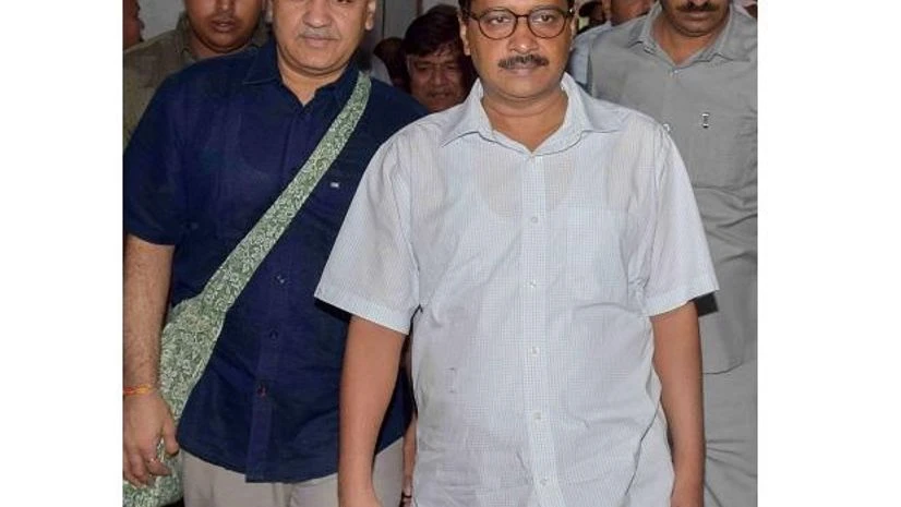 arvind kejriwal, Manish Sisodia Delhi Chief Minister Arvind Kejriwal and Deputy Chief Minister Manish Sisodia arrive to present the Delhi government budget for 2018-19 in Delhi Assembly in New Delhi on Thursday