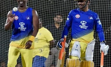 Dhoni biggest superstar! Bravo attributes CSK's success to these three Chennai Super Kings (CSK) skipper MS Dhoni and Dwayne Bravo during the practice session of IPL T20-2018 tournament at MAC Stadium in Chennai. Photo: PTI