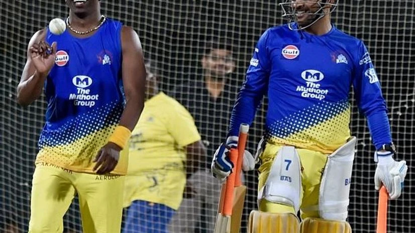 Chennai Super Kings (CSK) skipper MS Dhoni and Dwayne Bravo during the practice session of IPL T20-2018 tournament at MAC Stadium in Chennai. Photo: PTI Chennai Super Kings (CSK) skipper MS Dhoni and Dwayne Bravo during the practice session of IPL T20-2018 tournament at MAC Stadium in Chennai. Photo: PTI