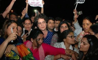 Rahul's midnight protest at India Gate: Priyanka irked at unruly crowd Rahul Gandhi India Gate protest