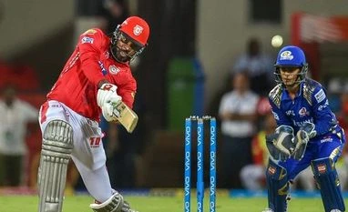 300 sixes and counting: Gayle achieves another swashbuckling feat in IPL Kings XI Punjab player Chris Gayle plays a shot during an IPL 2018 match against Mumbai Indians at Holkar Stadium in Indore. Photo: PTI