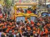 Karnataka Election 2018 | BJP National President Amit Shah with BJP MP Nalin Kumar Kateel and candidate Vedvyas Kamath during an election campaigning in Mangaluru