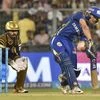 Mumbai Indians' Ishan Kishan plays a shot against Kolkata Knight Riders during an IPL T20 cricket match at Eden Garden. Photo: PTI