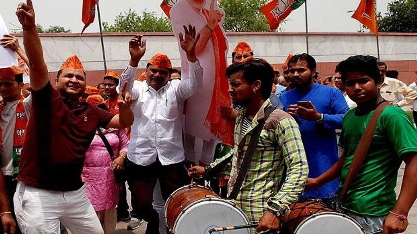 BJP workers on streets BJP workers on streets