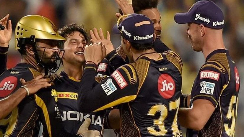 KKR vs RR, IPL 2018, Kolkata Knight Riders bowler Kuldeep Yadav reacts after the dismissal of Rajasthan Royals' Ben Stokes during their IPL 2018 cricket match, in Kolkata. Photo: PTI KKR vs RR, IPL 2018, Kolkata Knight Riders bowler Kuldeep Yadav reacts after the dismissal of Rajasthan Royals' Ben Stokes during their IPL 2018 cricket match, in Kolkata. Photo: PTI