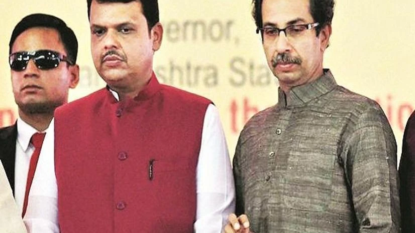 Shiv Sena Shiv Sena chief Uddhav Thackeray (right) has dared Chief Minister Devendra Fadnavis (left) by challenging the BJP in the Palghar Lok Sabha bypoll Photo: PTI