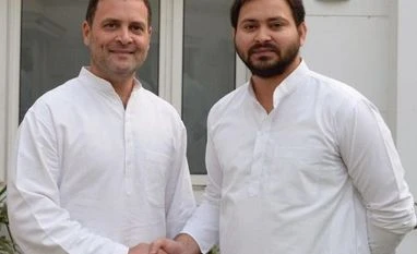 Congress is best equipped to lead alliance against BJP in polls: Tejashwi Rahul Gandhi with Tejashwi Yadav | Photo twitter: @yadavtejashwi