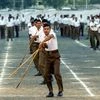 Volunteers of Rashtriya Swayamsevak Sangh (RSS) perform during the closing ceremony of ‘Tritiya Varsha Sangh Shiksha Varg’, an (RSS) event to mark the conclusion of a three-year training camp for Swayamsevaks, in Nagpur on Thursday, June 07, 2018.
