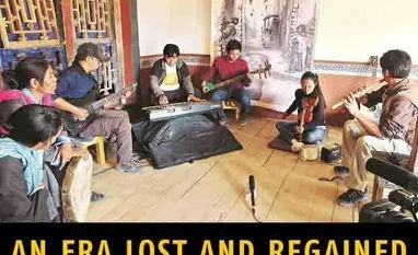 A revival project in Leh's old town is keeping contemporary art alive Local musicians rehearsing at LAMO; a music performance