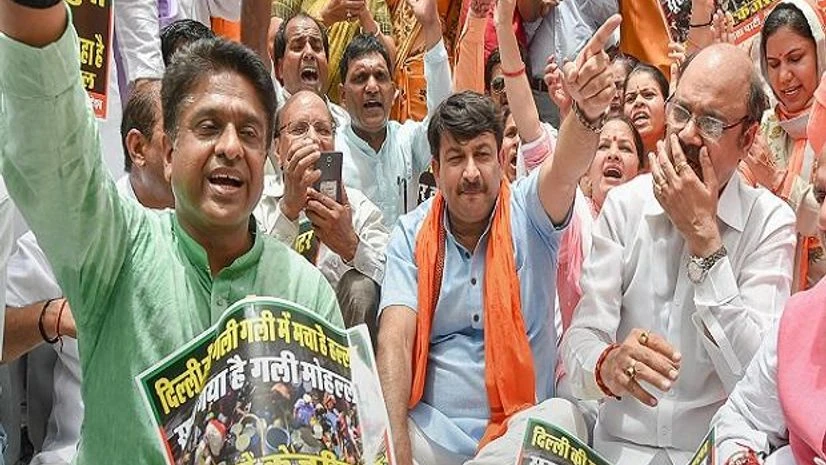 BJP protest, Delhi BJP, protest BJP protest against Kejriwal (Photo: PTI)