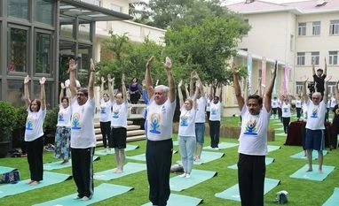 First International Yoga Day event held at Beijing SCO headquarters today Yoga Day