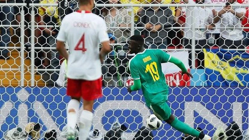 Fifa World Cup 2018, Poland vs Senegal Niang scoring second goal for Senegal. Photo: Reuters