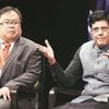 From left: Indonesian Minister of of National Development Planning Bambang Brodjonegoro with Finance Minister Piyush Goyal during the AIIB annual meeting in Mumbai on Monday. Photo: Kamlesh Pednekar
