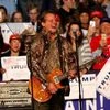 Musician and political activist Ted Nugent performs at a campaign rally for President Donald Trump
