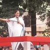 West Bengal Chief Minister Mamata Banerjee during the annual Martyr's Day rally, in Kolkata on Saturday 	photo: SUBRATA MAJUMDER