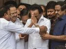 stalin, karunanidhi, dmk DMK leader MK Stalin breaks down while thanking the supporters after Madras High Court's verdict to allow the burial of his father and former chief minister M Karunanidhi at Marina beach, in Chennai on Wednesday
