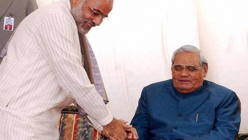 Atal Bihari Vajpayee with Narendra Modi Atal Bihari Vajpayee with Narendra Modi