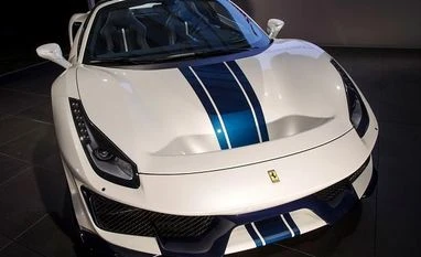 With diamond-finish wheels, this Ferrari car packs a 720-horsepower punch Ferrari 488 Pista Spider. Photo: Bloomberg