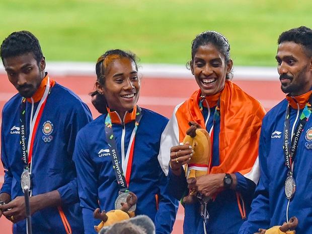 India clinches silver in debut event of 400m relay race India clinches silver in debut event of 400m relay race
