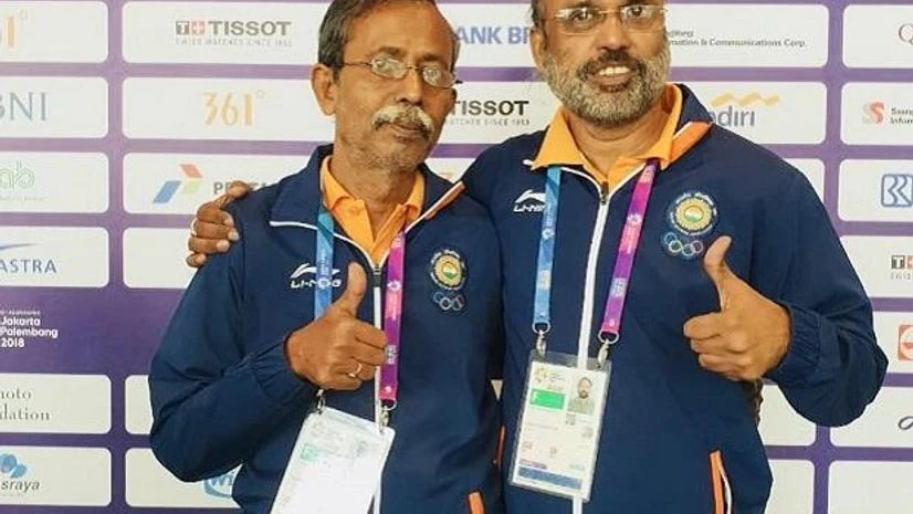Pranab Bardhan, Shibnath Sarkar, asian games, Bridge, The pair of Pranab Bardhan (left) Shibnath Sarkar is the first to win a gold in the debut sport of Bridge. Photo: @Media_SAI