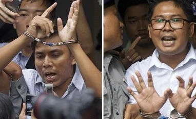 Myanmar court jails two Reuters journalists for 7 yrs in state secrets case Myanmar, journalists