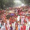 Rains and protests: Women march to Parliament Street against violence