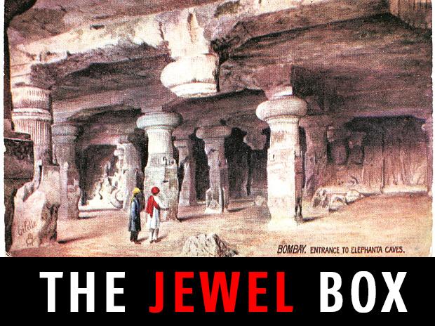 Bombay: Entrance to Elephanta Caves (1905)