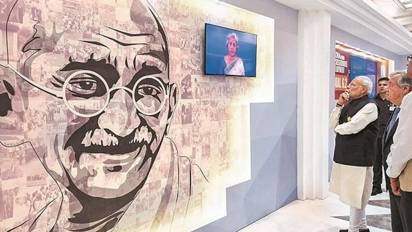 Gandhi Jayanti Prime Minister Narendra Modi at the Mahatma Gandhi International Sanitation Convention, at Rashtrapati Bhavan on Tuesday. Photo:PTI