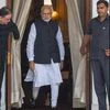 Prime Minister Narendra Modi arrives for a meeting with his Sri Lankan counterpart Ranil Wickremesinghe at Hyderabad House, in New Delhi, Saturday