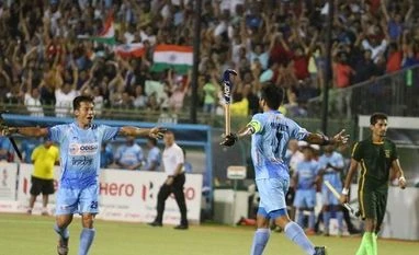 FIH League: I was not sure of comeback into Indian team, says Chinglensana Manpreet Singh celebrates his goal with Chinglensana Singh. File Photo: Hockey federation of India