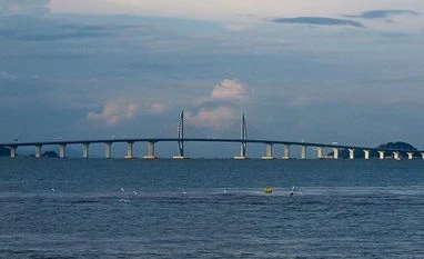 'World's longest sea bridge between Hong Kong, China to open Wednesday' china hong kong sea bridge