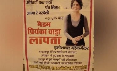 'Priyanka Gandhi missing' posters appear in Sonia Gandhi's constituency Priyanka Gandhi