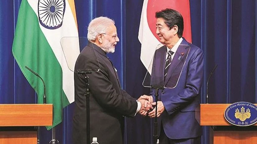Prime Minister Narendra Modi with his Japanese counterpart Shinzo Abe during the joint press statement in Tokyo on Monday. Photo: PTI Prime Minister Narendra Modi with his Japanese counterpart Shinzo Abe during the joint press statement in Tokyo on Monday. Photo: PTI