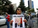 Khashoggi A human rights activist holds picture of Saudi journalist Jamal Khashoggi during a protest outside the Saudi Consulate in Istanbul Photo: Reuters